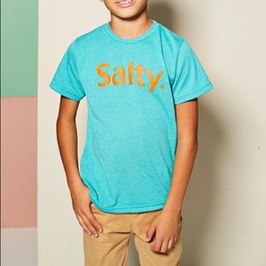 Urban Smalls ‘Salty’ Tee in Aqua and Orange, Sz. 12Y